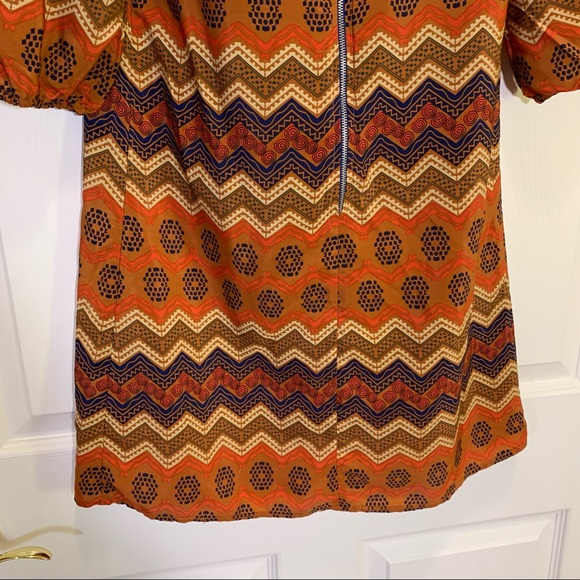 Rue 21 Brown Orange Navy Shift Dress Size M - Picture 6 of 7